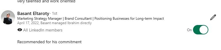 Original LinkedIn review from Basant Eltaroty
